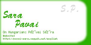 sara pavai business card